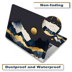 ToLuLu watercolor mountain laptop skin closeup highlights vibrant print and fade resistance.
