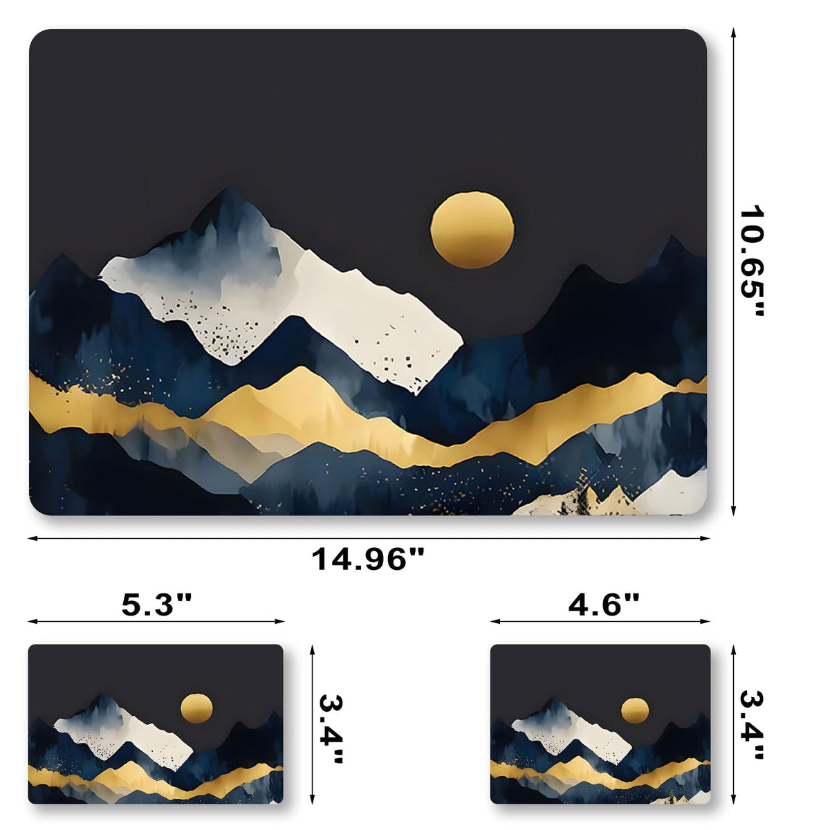 ToLuLu watercolor mountain laptop skin wrist pads included for comfortable use.