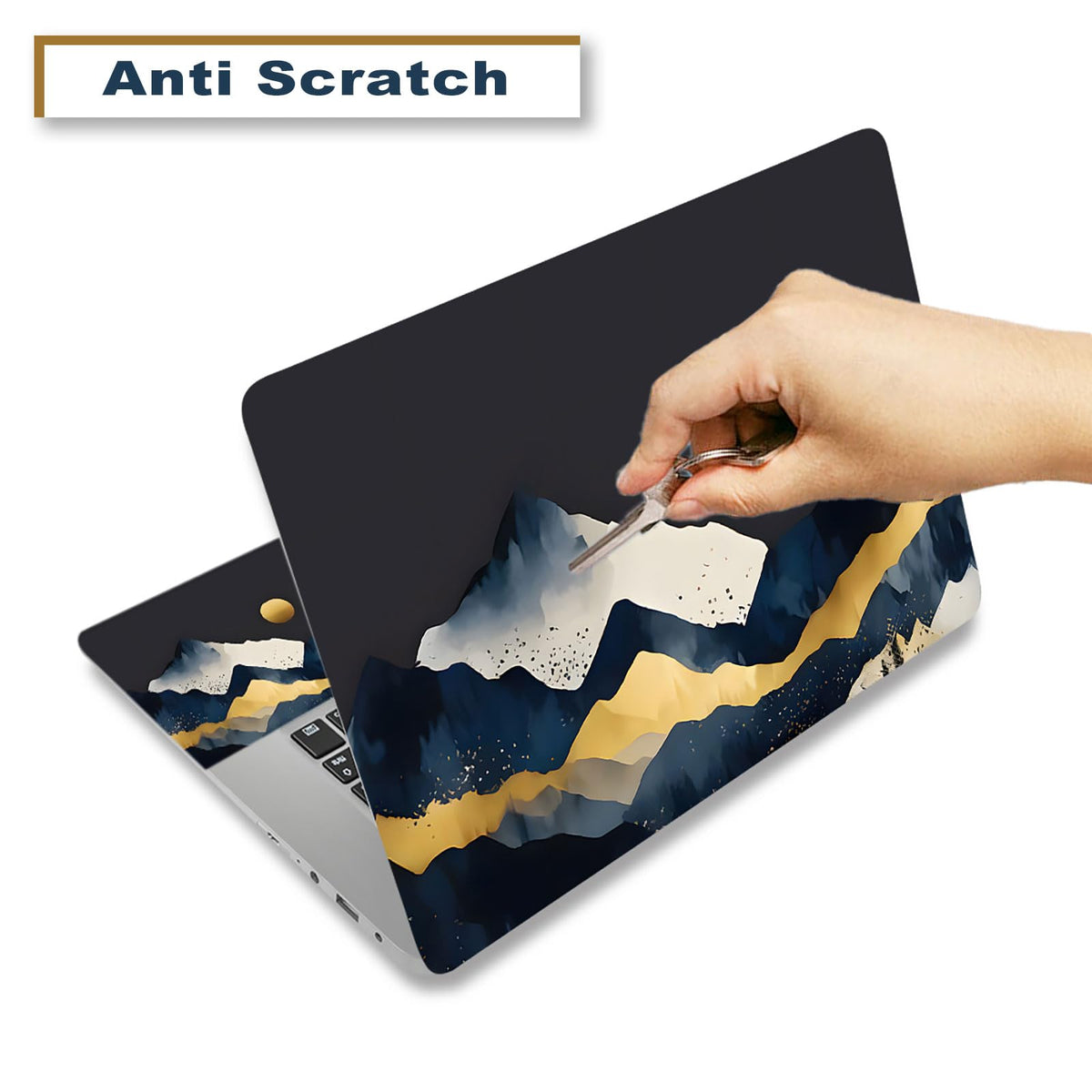 ToLuLu watercolor mountain laptop touchpad pads provide wrist support while typing.