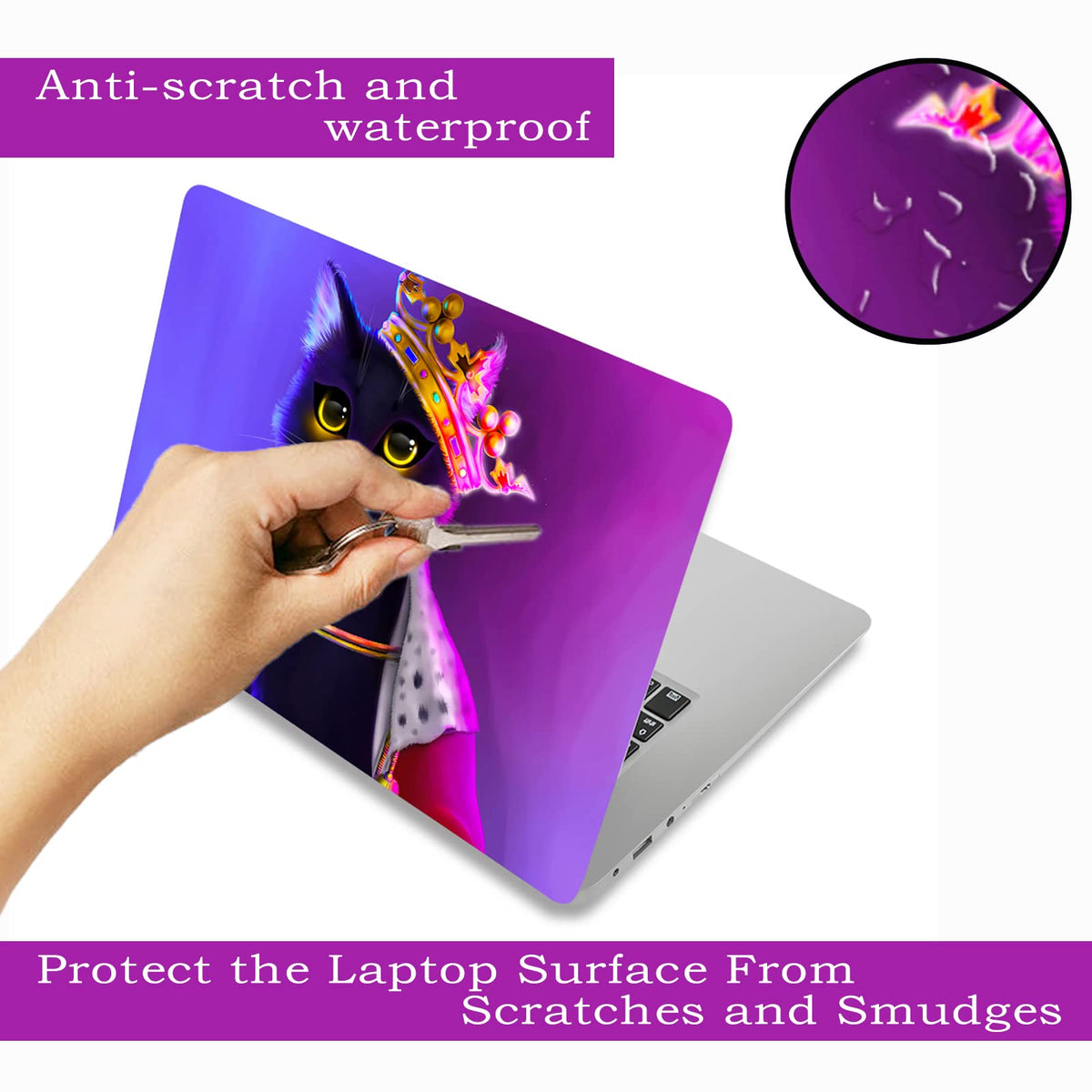 ToLuLu waterproof removable laptop decal in bright colors adds stylish protection.