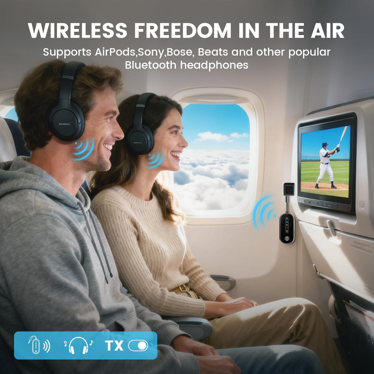 Tolvalue Dual Link BT54 enabling shared audio for two headphones