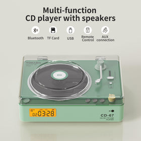 TOMASHI CD-67 green compact design is easy to carry for on-the-go listening.