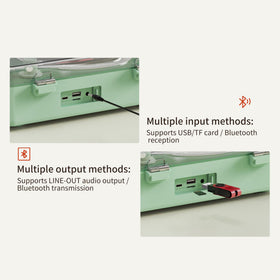 TOMASHI CD-67 green rechargeable battery powers music on the go.