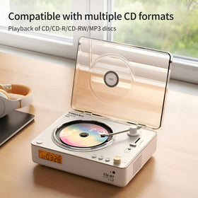 Tomashi CD67 White back view shows compact portable footprint for desks