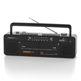 TOMASHI dual-deck cassette playback for easy copying and listening.