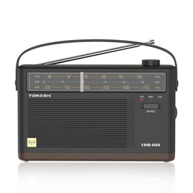 TOMASHI front panel showing tuner and LED band indicator for easy station selection