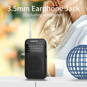Tomashi Pocket Radio antenna extended demonstrates stable reception outdoors.