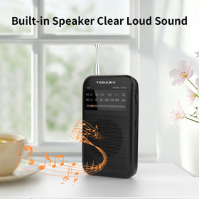 Tomashi Pocket Radio battery compartment suggests cord-free listening for travel.