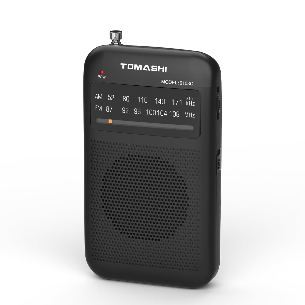 Tomashi Pocket Radio compact-storage illustrates easy stowaway design for drawers or bags.