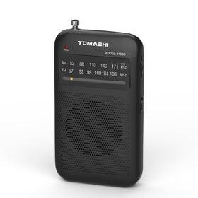 Tomashi Pocket Radio compact-storage illustrates easy stowaway design for drawers or bags.