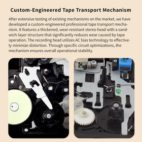 TOMASHI cassette player with Bluetooth transmitter for wireless tape playback