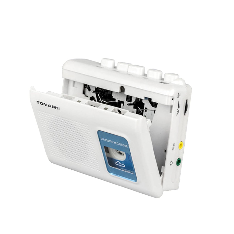 TOMASHI portable cassette player front view for easy on-the-go listening