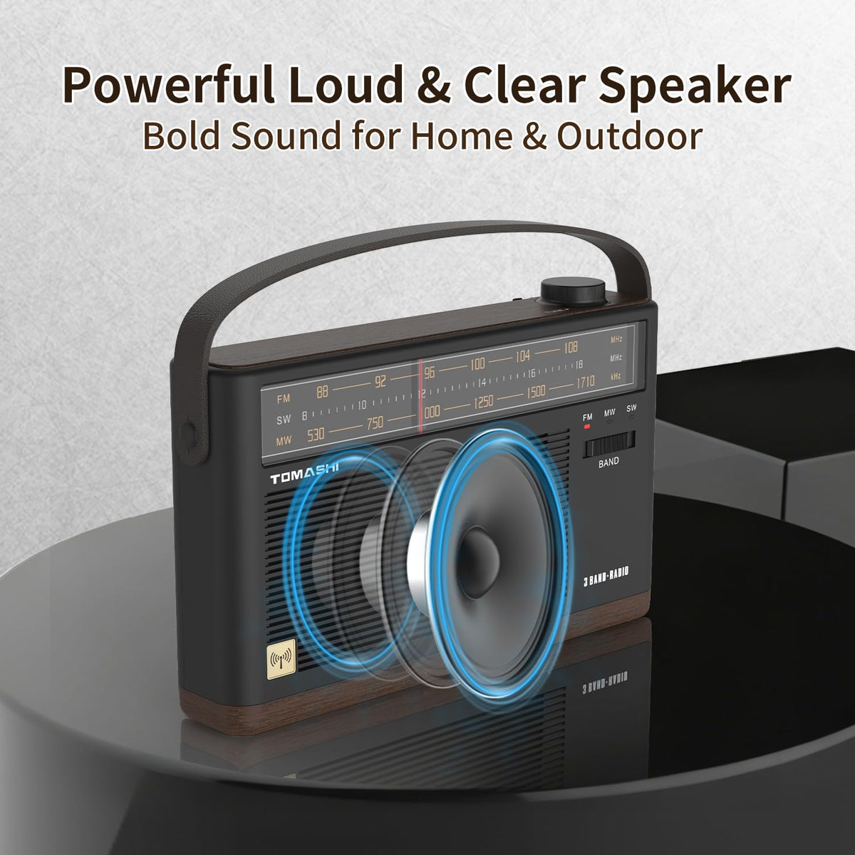 TOMASHI top controls with LED indicator showing intuitive tuning and settings