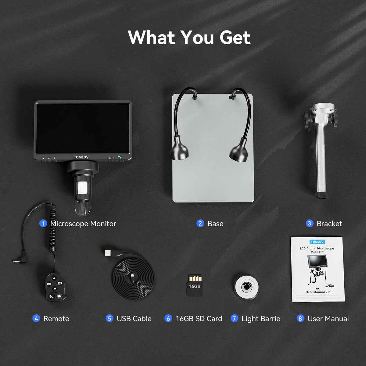 TOMLOV DM9 high-res photo/video options support flexible documentation.
