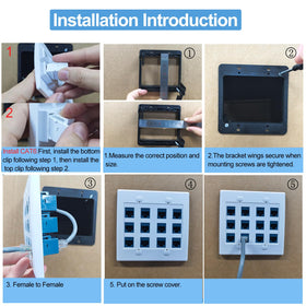 TOMODER 2-gang low-voltage mounting bracket ensures flush, secure installation.