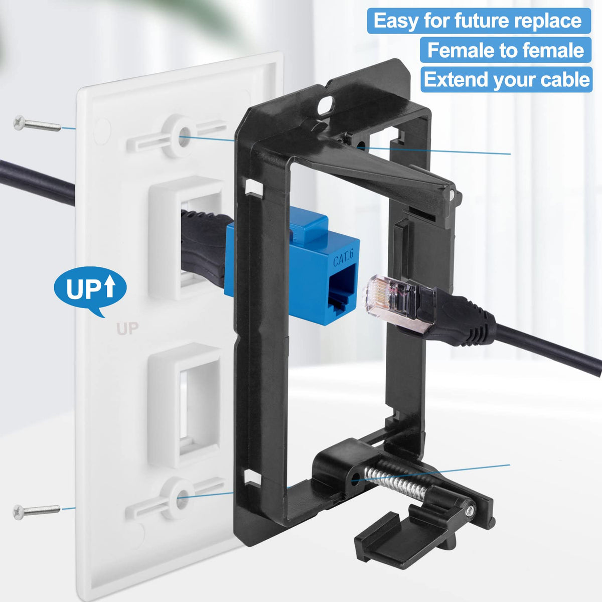TOMODER black low-voltage mounting bracket for secure installations.