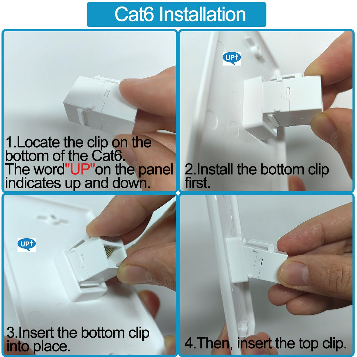TOMODER White 1-port wall plate with screws for clean, durable installation