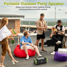 TOMPROAD K30 at a backyard party with people, shows loud clear sound for gatherings