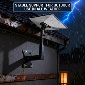 Tom's RocketHut adjustable angles enable precise dish alignment for optimal signal