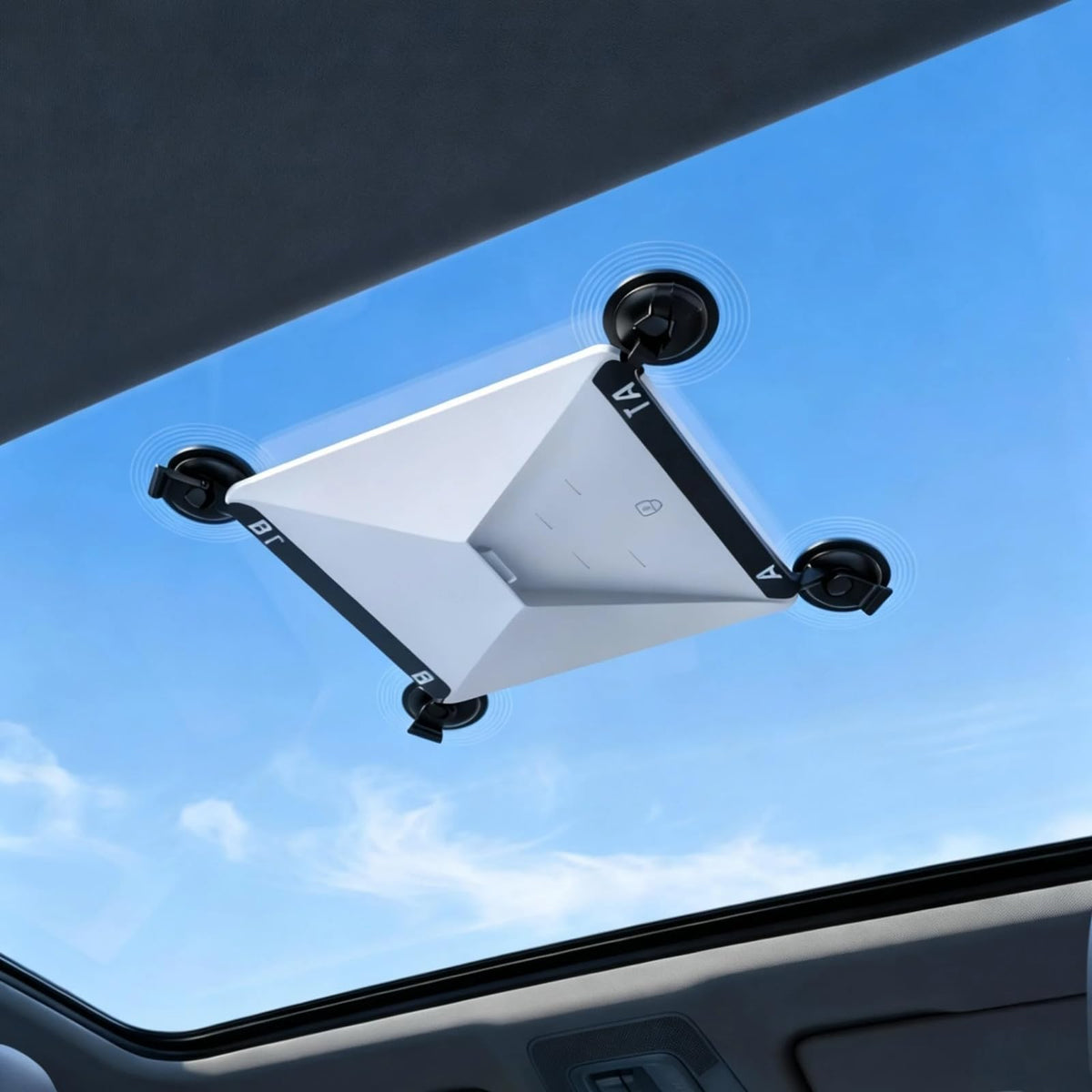 Tom's RocketHut front view of mount showing compact design and secure hold