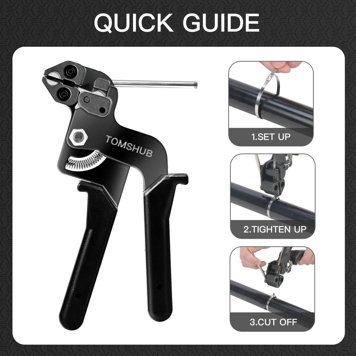 TOMSHUB tool beside ruler, size clarity and accurate fit benefit