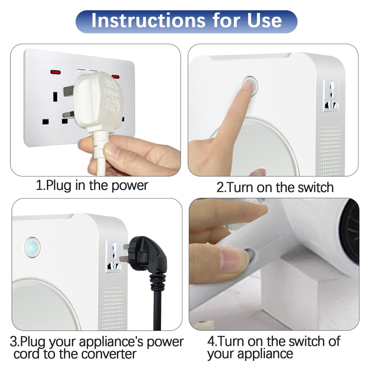 Tonchean input power cable included for quick setup and plugging in.