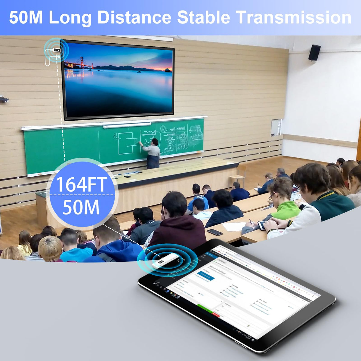 Tongtion compact portable receiver with strap for travel and meetings.