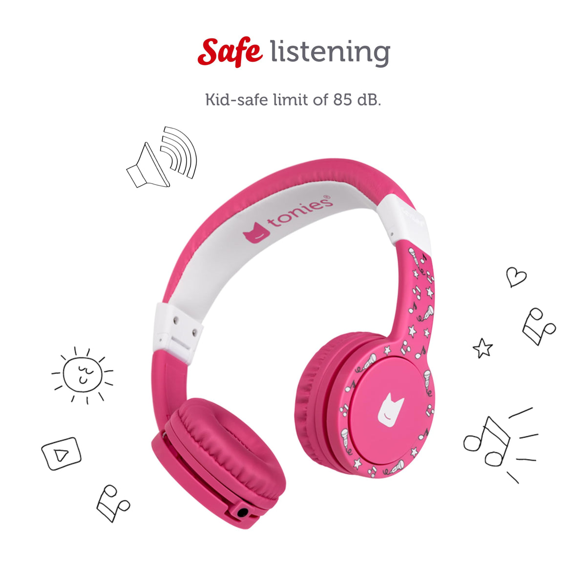 Tonies adjustable headband fits growing kids for long listening