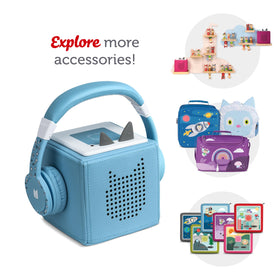 Tonies light blue headphones design complements Toniebox setups