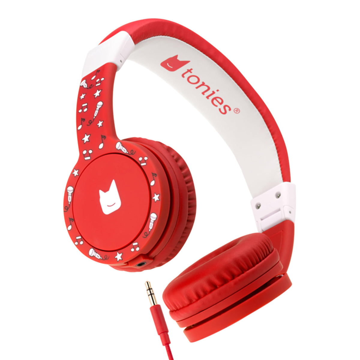 Tonies headphones red on-ear foldable for travel and comfort