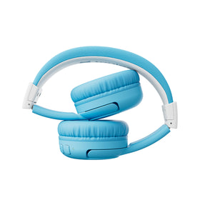 Tonies sky blue headphones earpad close-up showing soft cushioning for comfort