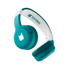 Tonies headphones tropical teal front view showing sleek kid-friendly design and comfort
