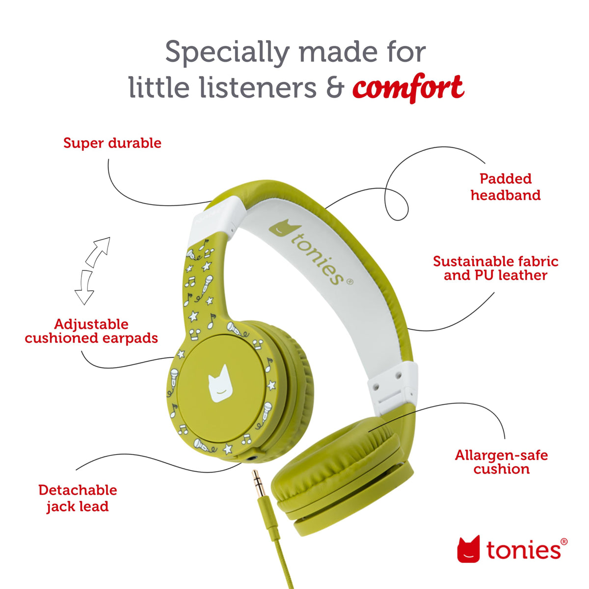 Tonies headphones 85dB volume limit for safer listening