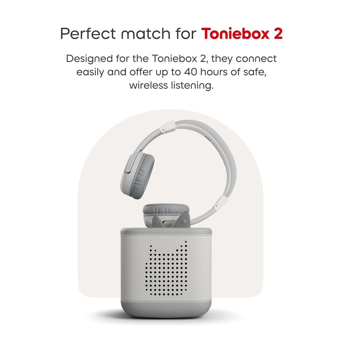 Tonies moon gray on Toniebox 2 in use for seamless listening