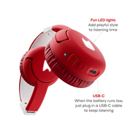 Tonies Sunset Red next to child hand showing size scale and kid-friendly fit