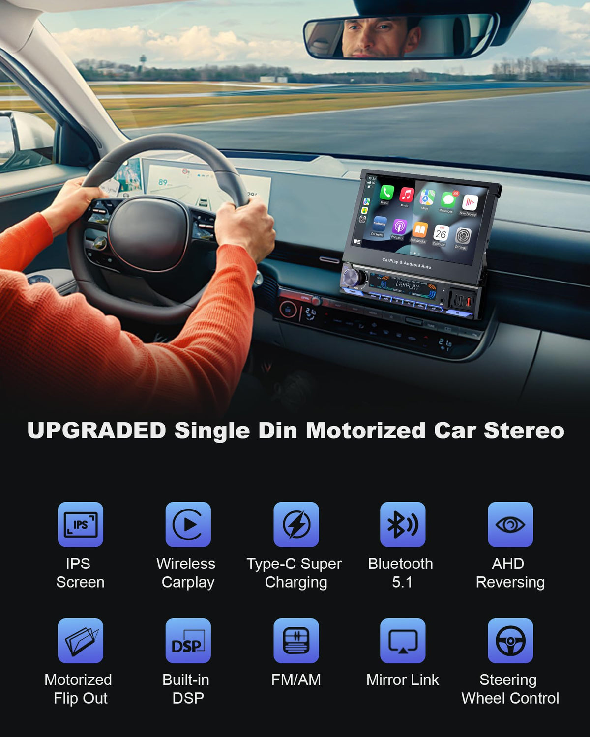 TONIKPMS-T close-up of capacitive touchscreen delivering crisp video playback