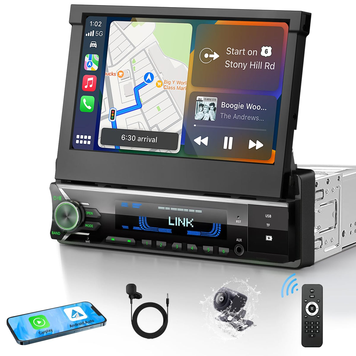 TONIKPMS-T flip-out 7-inch screen stable on rough roads