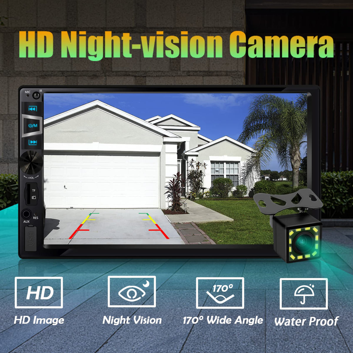 TONIKPMS-T night-vision reversing camera view aids parking