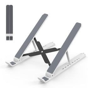 Tonmom adjustable-height laptop stand showing ergonomic viewing angle
