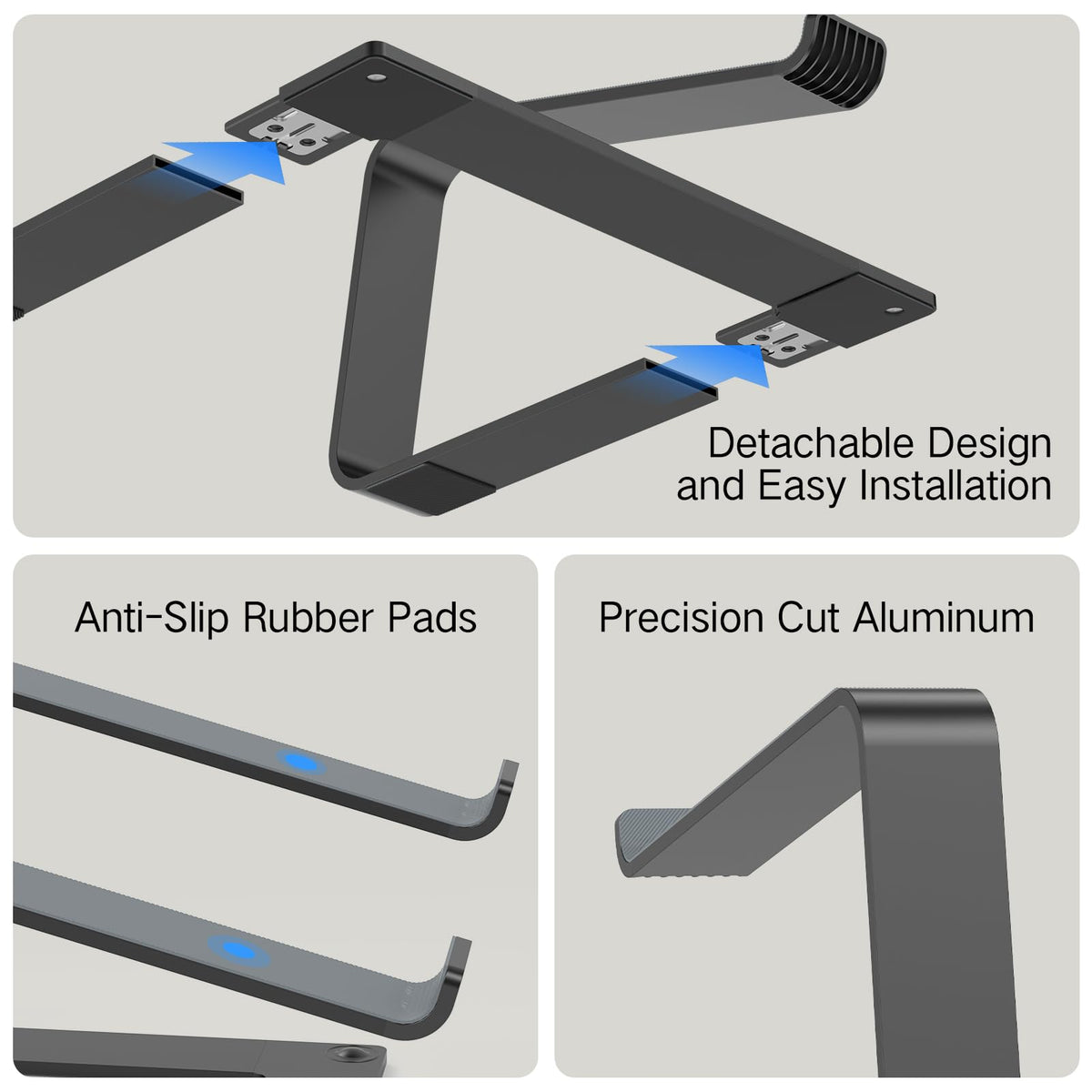 Tonmom assembled with laptop illustrating secure support and ergonomic viewing benefit
