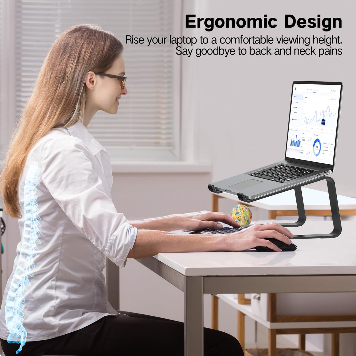 Tonmom side profile highlighting 5.98-inch elevation and improved posture benefit