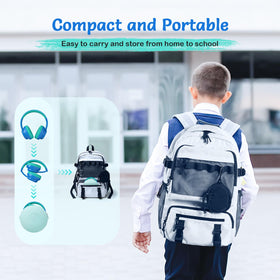 TONOSHARK child wearing headphones at school demonstrating focused listening