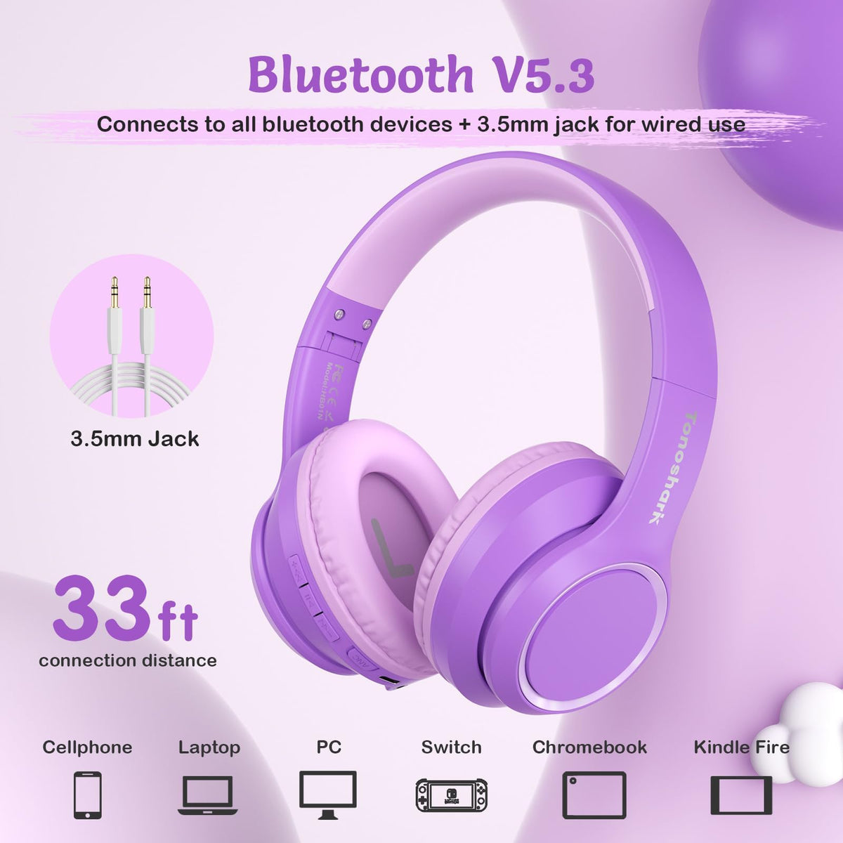 TONOSHARK 3.5mm cable and port detail for wired flexibility