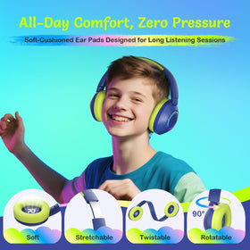 TONOSHARK folded headphones inside cute carrying case for easy travel
