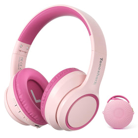 TONOSHARK front packaging showing pink headphones and included case benefit portability