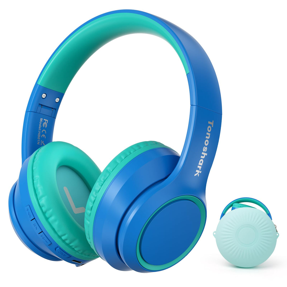 TONOSHARK front view showing blue headphones and foldable design benefit