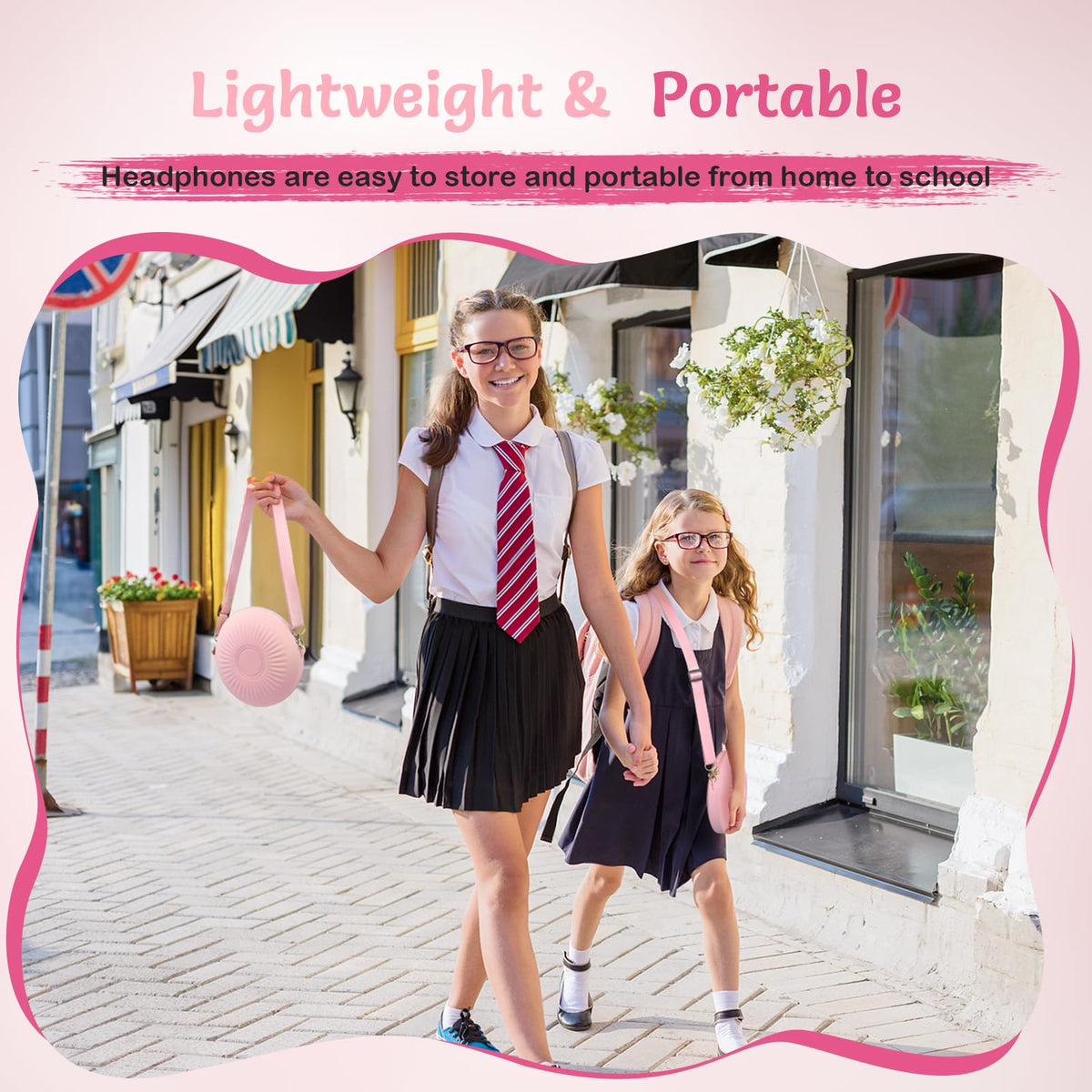 TONOSHARK pink carry case protecting headphones on the go