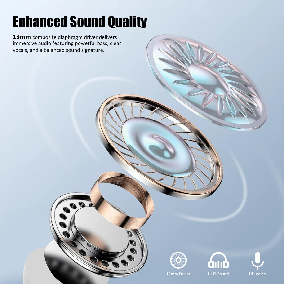 TONTRU compact-fit earbuds sit securely for workouts and daily wear.