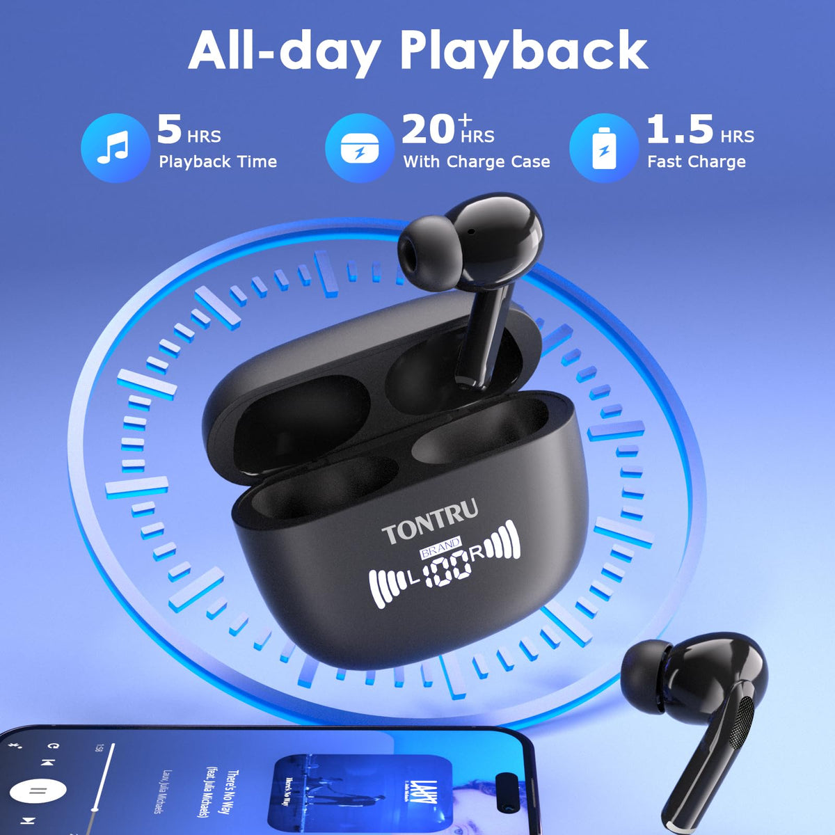 TONTRU fingertip tapping earbud touch panel, benefit of effortless control