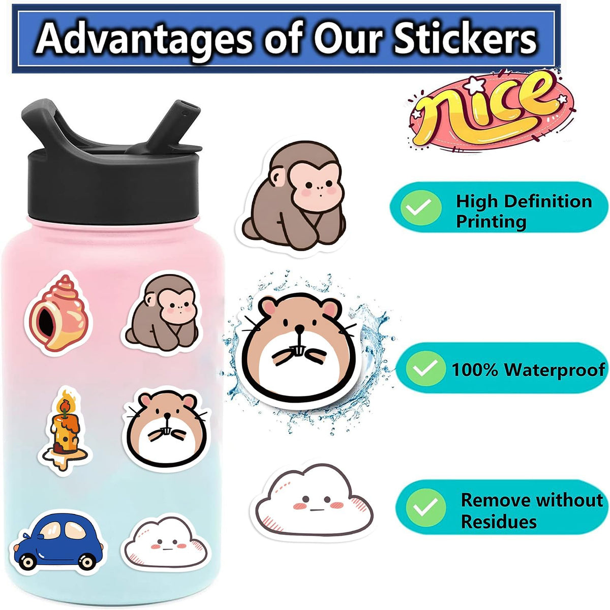 TOOUEE gift party-favor stickers enhance party packaging and swag bags.